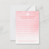 Rosa rosa Gedenkkarte für Gedenkstätten und Beerdi Mitteilungskarte (Rückseite)