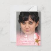 Rosa rosa Gedenkkarte für Gedenkstätten und Beerdi Mitteilungskarte (Vorderseite)