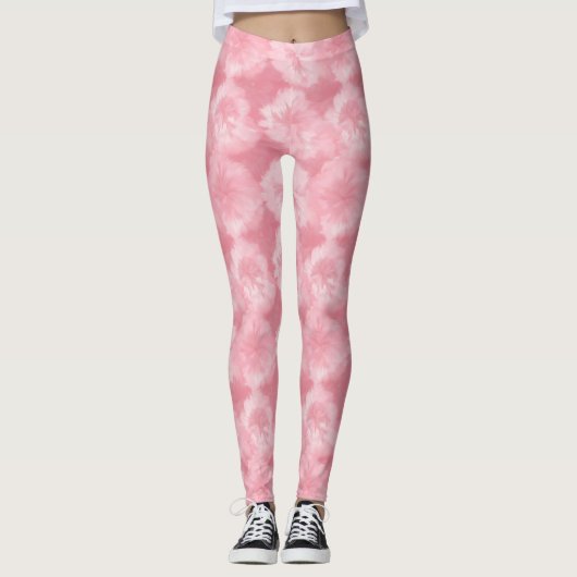 Rosa Rosa Gefärbte Krawatte Dekorative Leggings (Vorderseite)