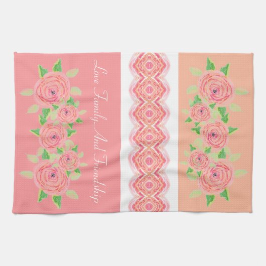 Rosa Rosa Geschirrtuch (Horizontal)