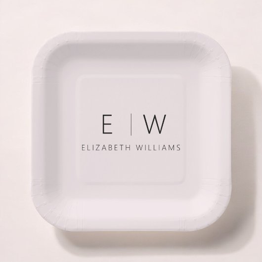 Rosa Rosa Girly Elegante Moderne Minimalistische Pappteller