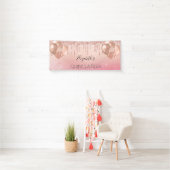 Rosa Rosa-Glitzer-Ballons aus Quinceanera Banner (Insitu)