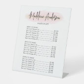 Rosa Rosa Glitzer Friseursalon Sockelschild (Vorderseite)