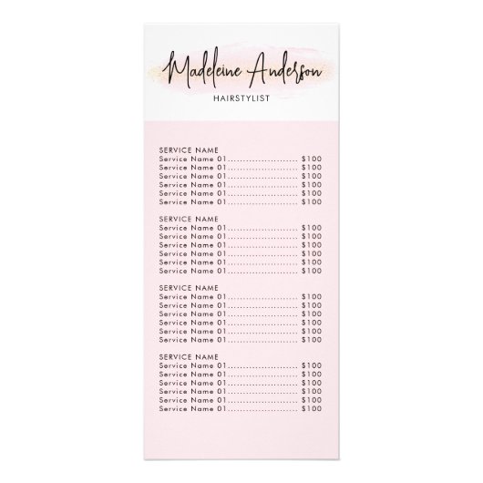 Rosa Rosa Glitzer Friseursalon Werbekarte (Vorne)