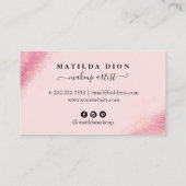 Rosa Rosa-Glitzer-Makeup-Künstler Visitenkarte (Rückseite)