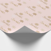 Rosa Rosa Glitzer Snowboardkurs Geschenkpapier (Ecke)