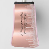 Rosa Rosa - Glitzer Tropfen - Bester Golfer & Mama Golf Headcover (Rotieren 90)