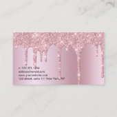 Rosa Rosa Glitzer Tropfen Notar Visitenkarte (Rückseite)