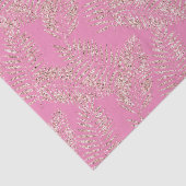 Rosa rosa Glitzer Tropische Blätter Seidenpapier (Detail)