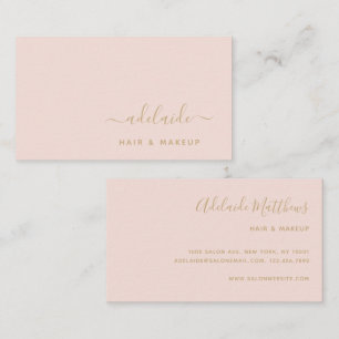 Rosa Rosa Gold Elegante Haar Stylist Visitenkarte
