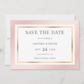 Rosa Rosa Gold Elegante Moderne Hochzeit Save The Date (Vorderseite)