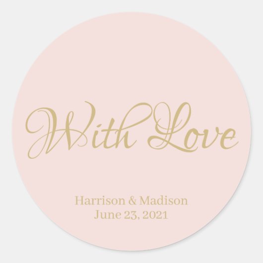 Rosa Rosa Gold Hochzeitsgeschenk für Tagkleber Runder Aufkleber (Vorderseite)