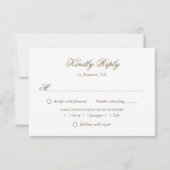 Rosa Rosa Gold Wedding RSVP Card Auswahl (Rückseite)