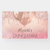 Rosa Rosa Goldballons Banner (Horizontal)