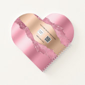 Rosa Rosa Goldbarren Marmorname Notizblock (Rückseite)