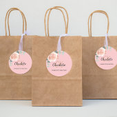 Rosa Rosa Goldblume Eukalyptus vielen Dank Runder Aufkleber