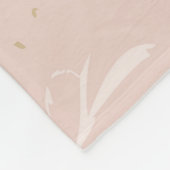 Rosa Rosa Goldblüte Blätter Blattmongramm Fleecedecke (Ecke)