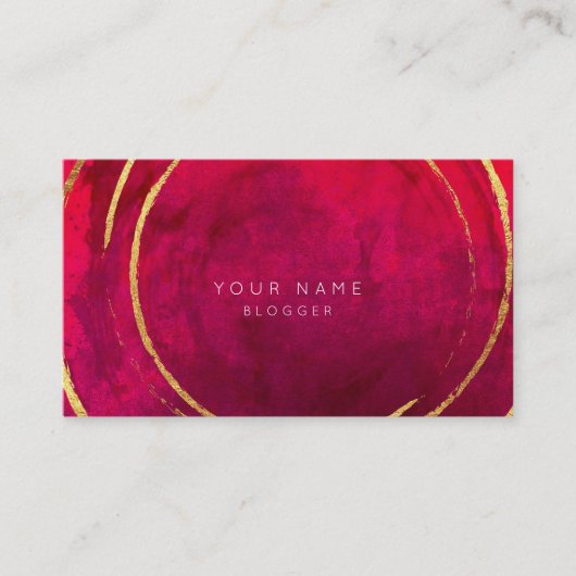 Rosa rosa Golden Foil Circles Visitenkarte (Vorderseite)