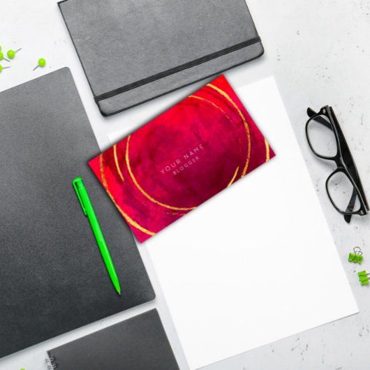 Rosa rosa Golden Foil Circles Visitenkarte