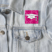Rosa-rosa-goldenes Damastmuster Button (Beispiel)
