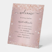 Rosa Rosa-Goldhochzeit Sockelschild (Vorderseite)