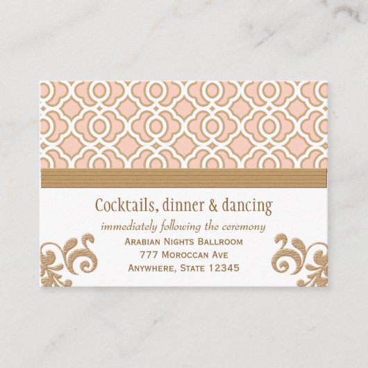 Rosa rosa Goldkarten für marokkanische Empfänge Begleitkarte (Vorderseite)