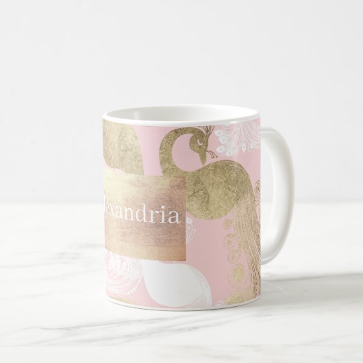 Rosa Rosa-Goldmedaille Kaffeetasse (VorderseiteRechts)