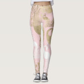 Rosa Rosa-Goldmedaille Leggings (Vorderseite)