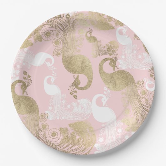 Rosa Rosa-Goldmedaille Pappteller (Vorderseite)