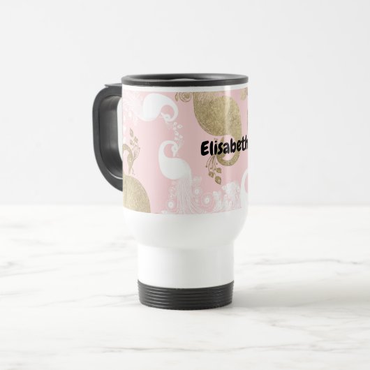 Rosa Rosa-Goldmedaille Reisebecher (Vorderseite Links)