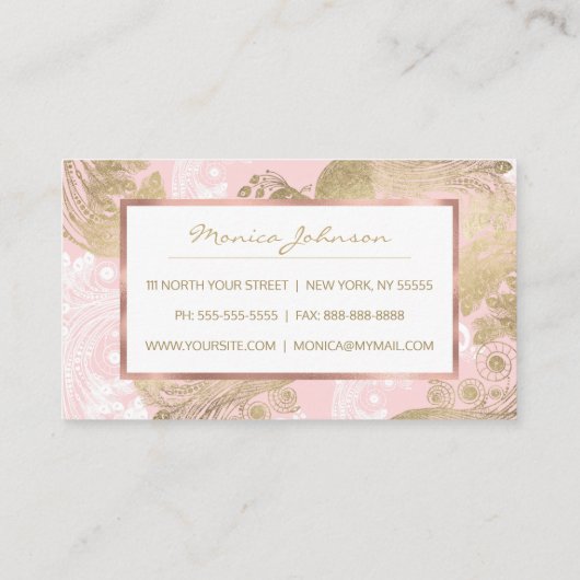 Rosa Rosa-Goldmedaille Treuekarte (Rückseite)