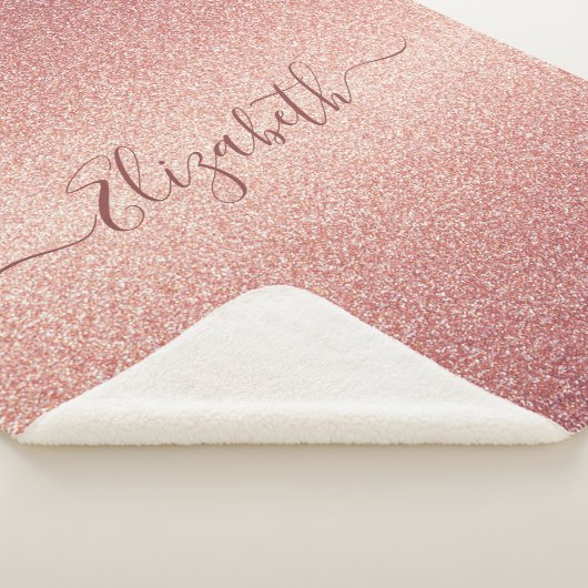 Rosa Rosa Goldname Glitzer Sherpadecke (3/4)