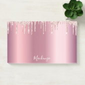 Rosa Rosa Goldschrift glamourös Post-it Klebezettel (Büro)