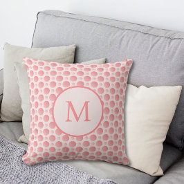 Rosa rosa Gradient Polka Dots Monogramm Kissen
