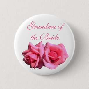 rosa rosa Großmutter der Braut, Hochzeit Button
