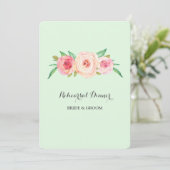 Rosa Rosa Grün Probe Abendessen Party Einladung (Stehend Vorderseite)