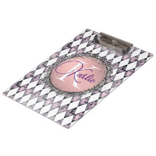 Rosa Rosa Harlequin Monogram Klemmbrett