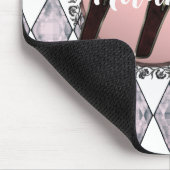 Rosa Rosa Harlequin Monogram Mousepad (Ecke)