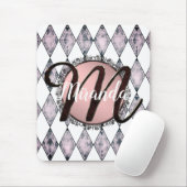Rosa Rosa Harlequin Monogram Mousepad (Mit Mouse)