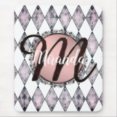 Rosa Rosa Harlequin Monogram Mousepad (Vorne)