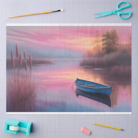 Rosa Rosa-Himmel-Reflexion Seidenpapier (Basteln)