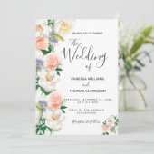 Rosa-Rosa-Hochzeit Einladung (Stehend Vorderseite)