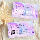 Rosa rosa holograpischer Qr-Code Treuekarte