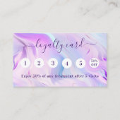 Rosa rosa holograpischer Qr-Code Treuekarte (Vorderseite)