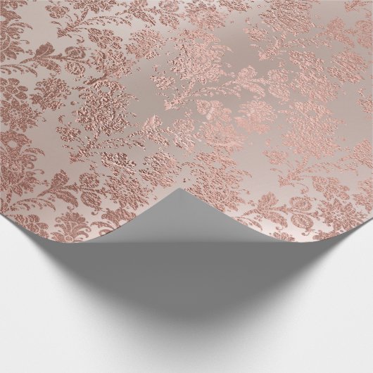 Rosa Rosa Imitat VIP Blumenmuster Geschenkpapier (Ecke)