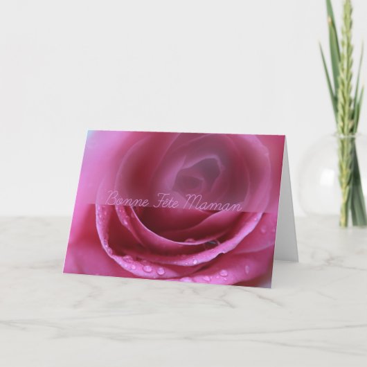 Rosa Rosa jour de Mère Karte (Vorderseite)