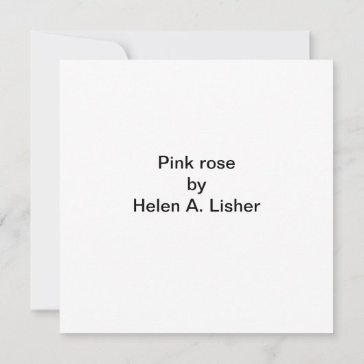 Rosa Rosa Karte (Rückseite)