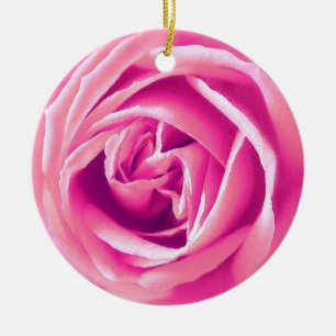 Rosa Rosa Keramik Ornament