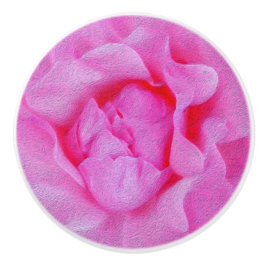 Rosa Rosa Keramikknauf (Vorderseite)