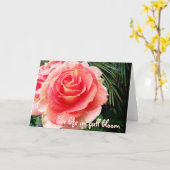 Rosa Rosa Leben in Blüte Zitat moderne elegante Karte (Gelbe Blume)
